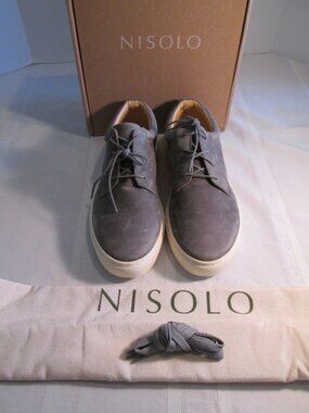 Nisolo Everyday Low Top Sneaker Grey Suede Sz 10.5
